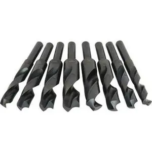 Value Collection 9/16 to 1", 118° Point, Oxide Finish, High Speed Steel Reduced Shank Drill Bit Set 8 Piece, Standard Point, 1/2" Shank Diam