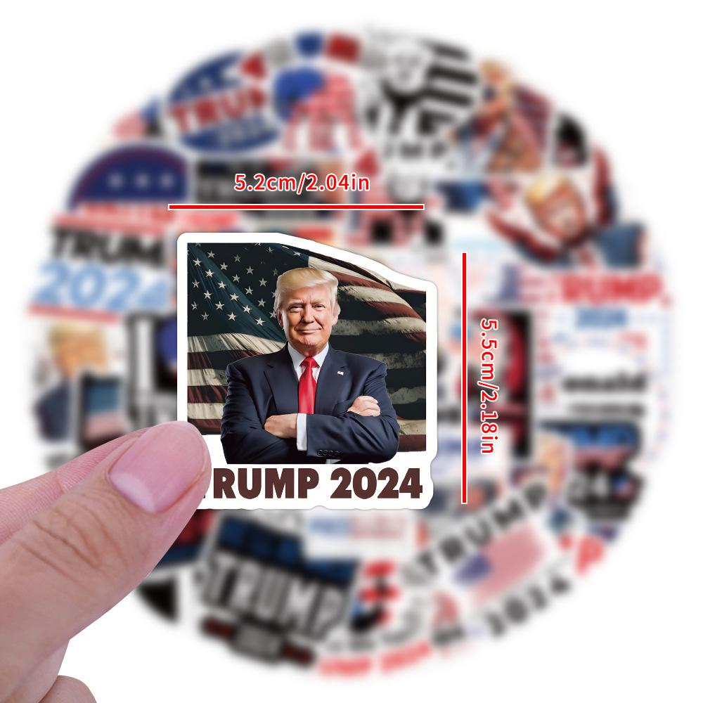 2024 Donald Trump Stickers Cartoon Graffiti Decals Waterproof Sticker Packs 10/30/50/100pcs