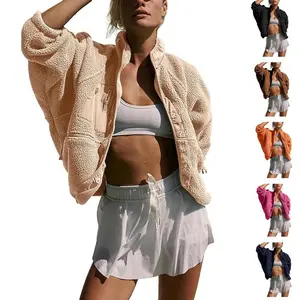 Women'sFuzzySherpaFleeceJacketWinterSpringCoatWarmButton-DownNurseOutfitforFall&DailyWea