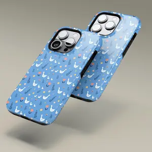 Fresh goose shadow pattern, durable and shock-absorbing glossy 2-in-1 phone case, suitable for iPhone 17 16 15 14 13 12 11 X, Samsung and other series models, can be given as a holiday gift to friends or home