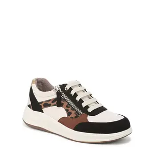 LifeStride Women's Team Player Sneaker Beige/Leopard Multi 7.5 M