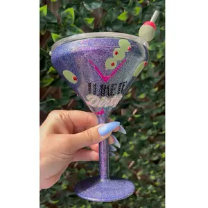 Limited Edition Martini Tumbler Glittered Full Epoxy 10oz Insulated