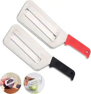 2-Pack Cabbage Chopper & Shredder – Stainless Steel Kitchen Slicer for Sauerkraut, Coleslaw, and More, Sharp Blades with Black & Red Handles