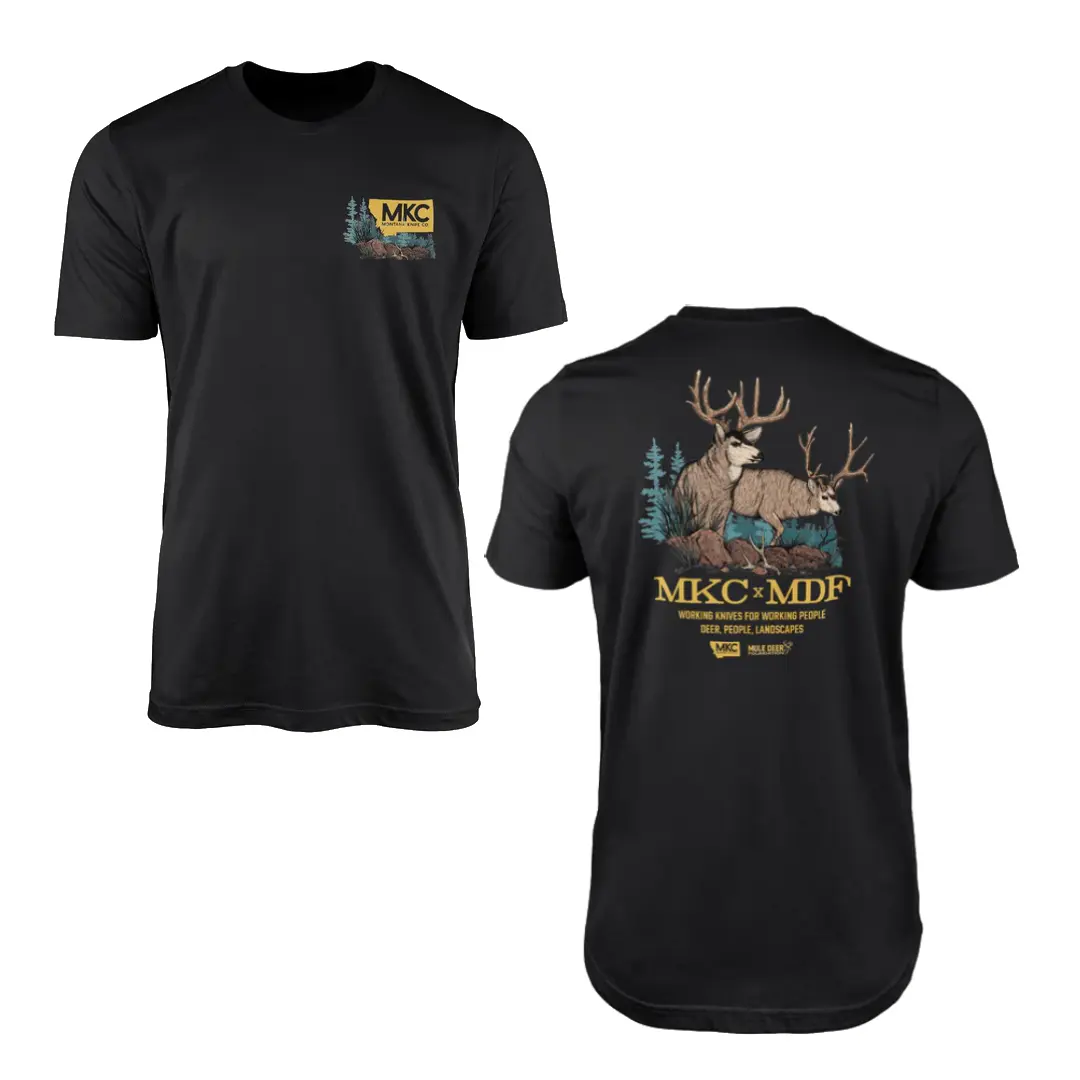 MKC x Mule Deer Foundation T-Shirt – Mule Deer Hunting Graphic Tee, Working Knives For Working People, USA Made, Fast Shipping 2–5 Days Western Wear Outdoorsman