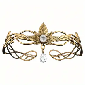 Goddess Golden Metal Leaf Headbands Crowns Party Wedding Bridal Hair Hoops Bands Accessories for Women