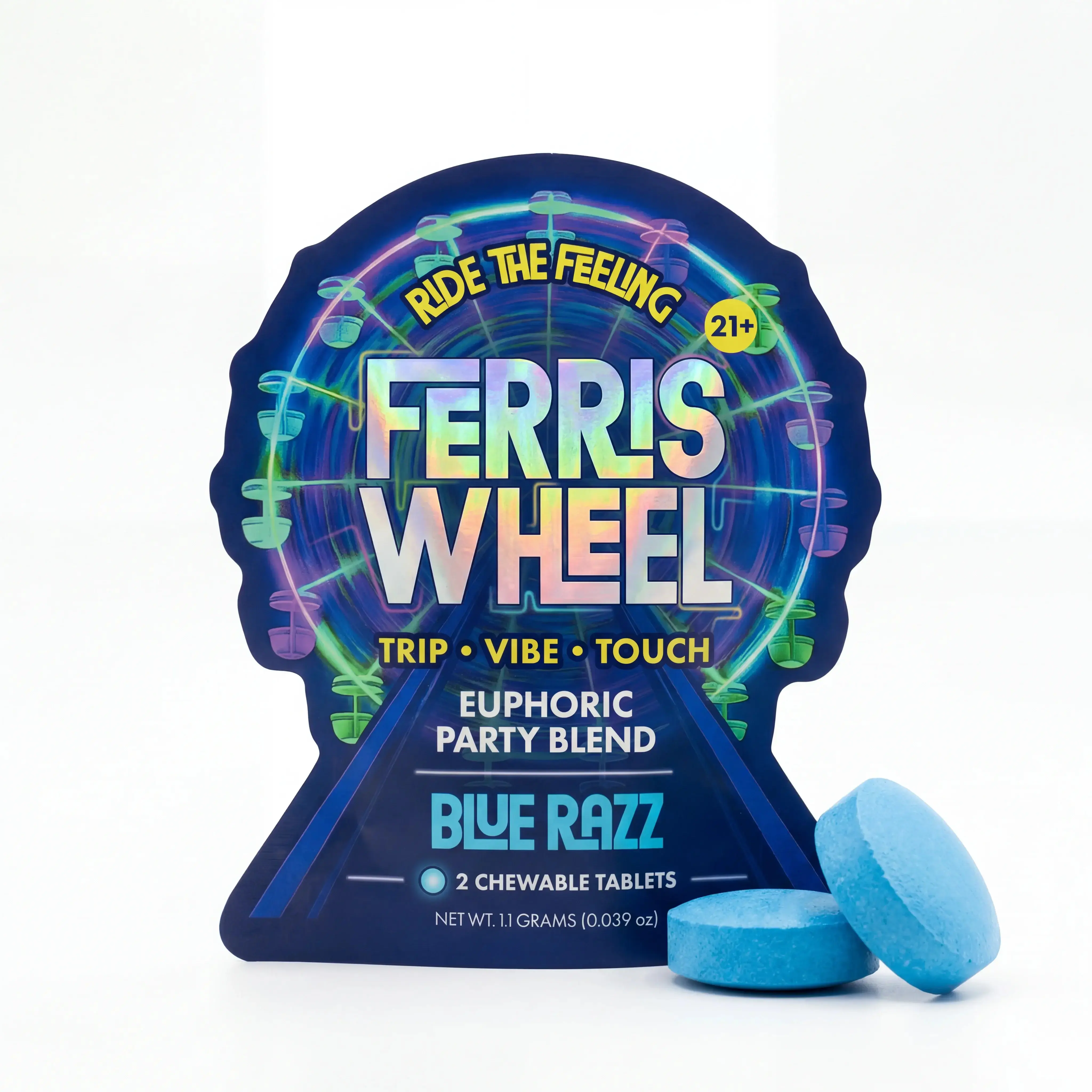 Ferris Wheel Nootropic Kanna Blend Blue Raspberry - 2 CT Natural Edible Supplement Ferris Wheel Nootropic Kanna Blend Blue Raspberry - 2 CT Natural Edible Supplement