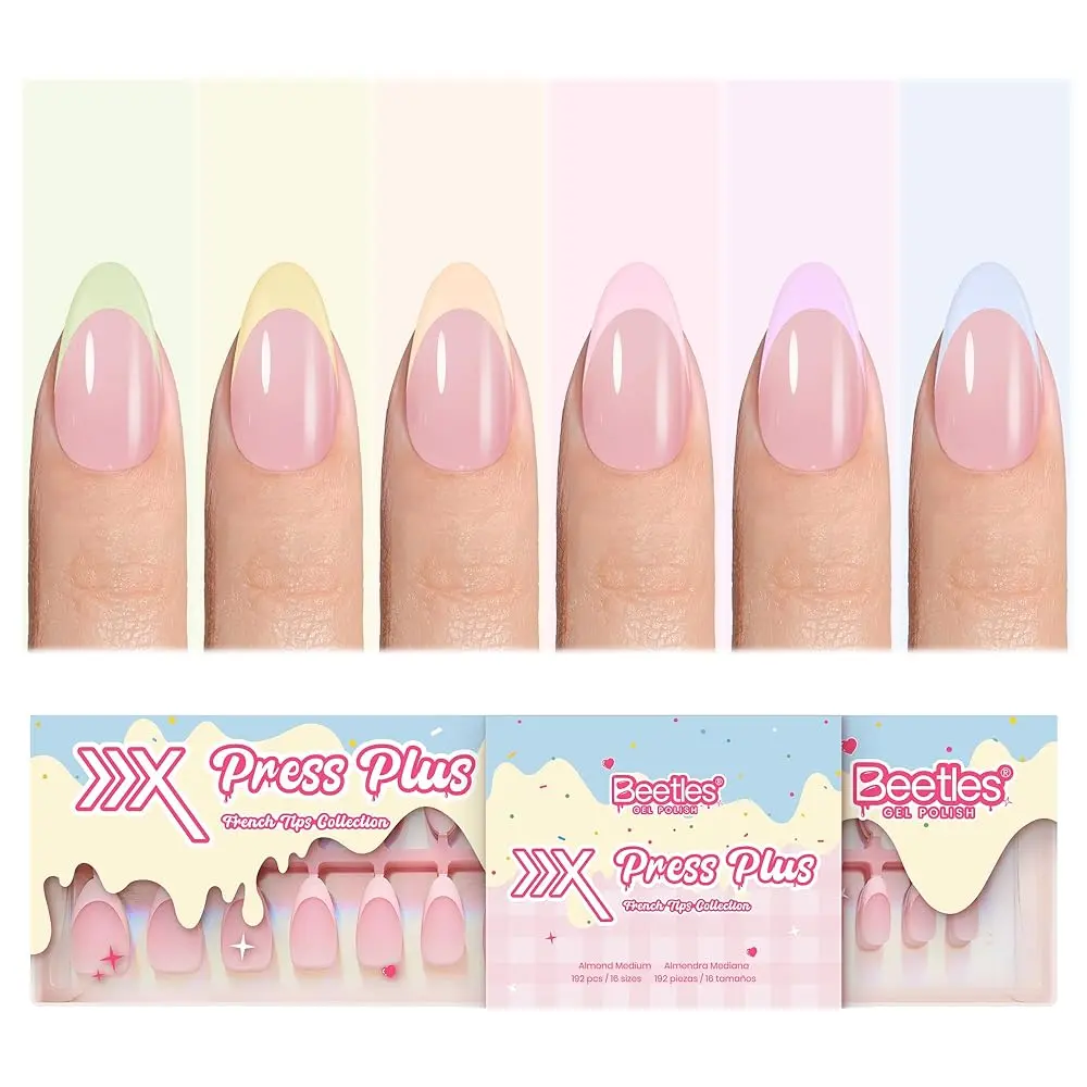 M-Almond-Bubble French [Only Tips] 192Pcs