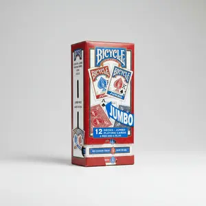 Bicycle Jumbo Index Playing Cards – Brick (12-Pack, Red & Blue Rider Backs)