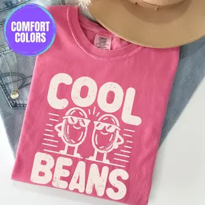 Cool Beans Shirt, Retro Graphic Tee, Vintage Comfort Colors Shirt, Distressed Funny T Shirt, Indie Tee, Sarcastic Saying, Funny Humor Shirt