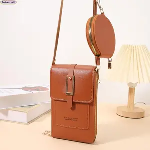Clear Touch Screen Crossbody Phone Bag, Stadium Approved Clear Phone Bag, Convertible Mini Vertical Shoulder Pouch, Multifunctional Hands-Free Touchscreen Bag, Travel Concert Festival Shopping, Trendy Small Clear Crossbody, Nylon, Shoulder Straps