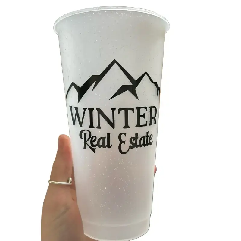 Custom Cups with Logo - 4 Pack of Reusable Drinkware for Gifts and Branding, Ideal for Personalization