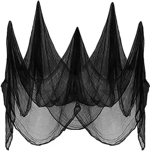 200x80Inch (5x2m) Halloween Black Creepy Cloth for Party Decorations Outdoor Handing, Scary Spooky Fabric Gauze, Stretchy, Giant, for Outdoor, Yard, Doorways Entryways Windows Decor