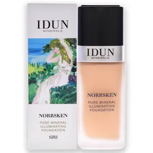 IDUN Minerals Norrsken Foundation - Longwear Liquid Foundation With Poreless, Luminous Coverage - Dewey, Glowing Finish - Vegan, Cruelty Free, and Silicone Free Makeup - 210 Siri - 1 oz