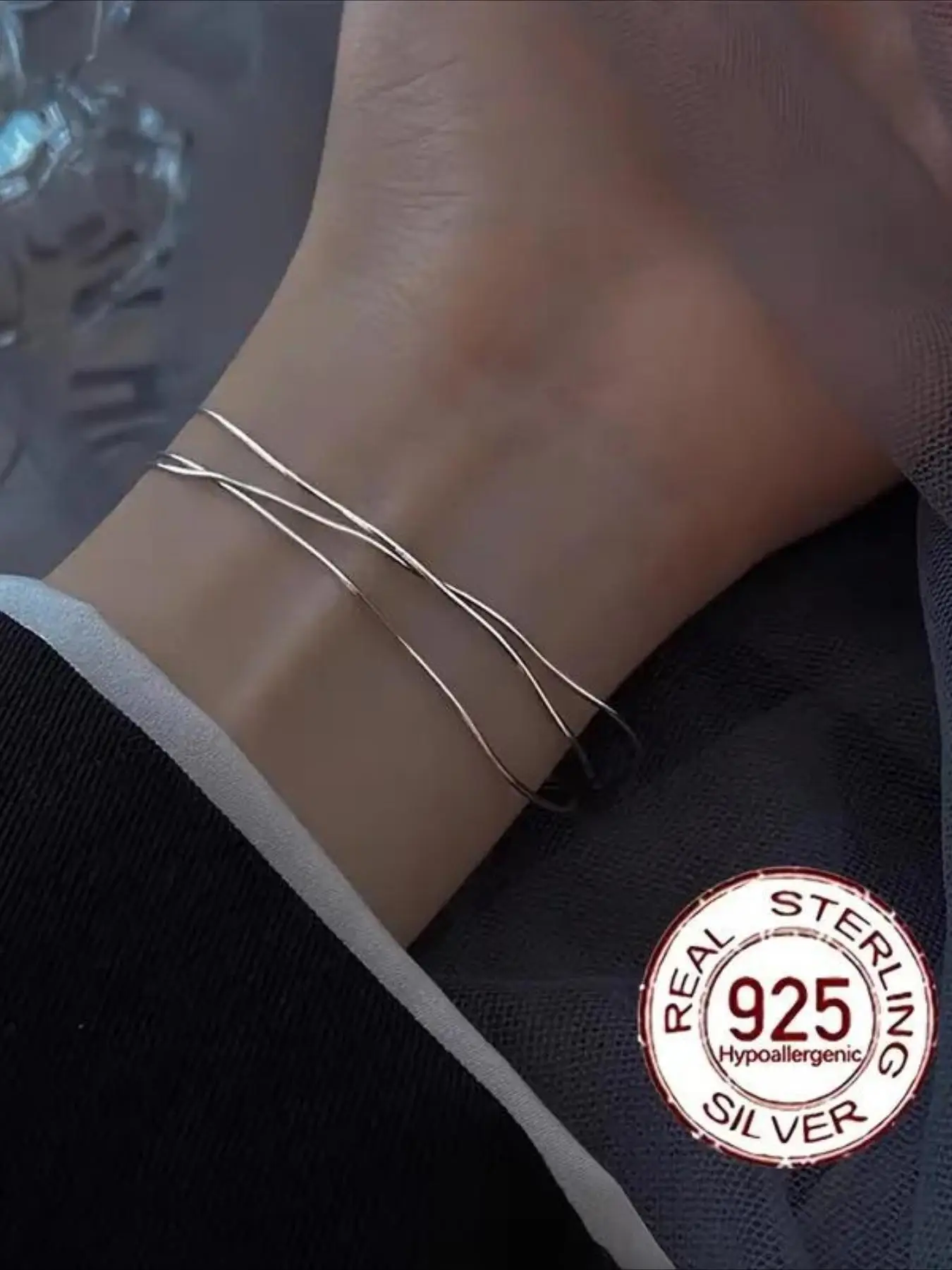 925 Sterling Silver Simple Snake Bone Chain Bracelet, Elegant Temperament Hand Chain Jewelry for Women, Perfect for Any Occasion