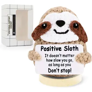 Positive Crochet Sloth, Emotional Support ,Birthday Gifts for Women Men,Funny Stuffed Crafts for mom and dad,   Items
