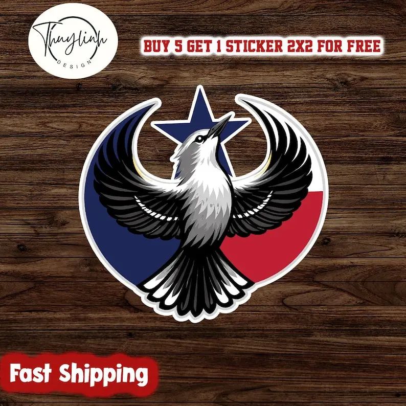 Texas Mokingbird Rebel Alliance Sticker/Magnet, Tennessee State Bird Mokingbird Decal, TX Rebel Alliance Sticker, Anti ICE OUT Sticker