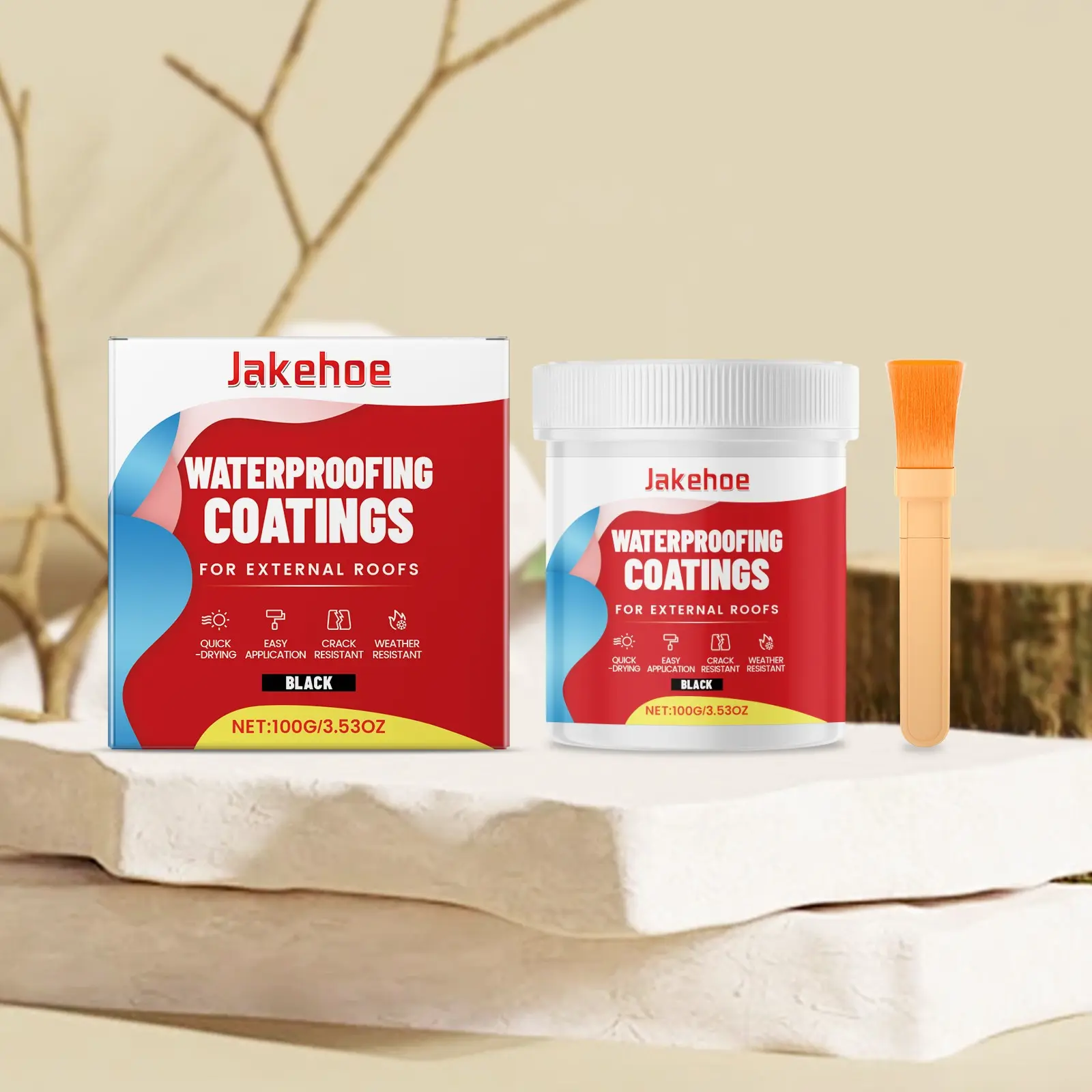 Jakehoe Cement Waterproof Coating, Concrete Wood Metal Crack Repair, Leak Proof Cement Waterproof Paint, Durable and Effective