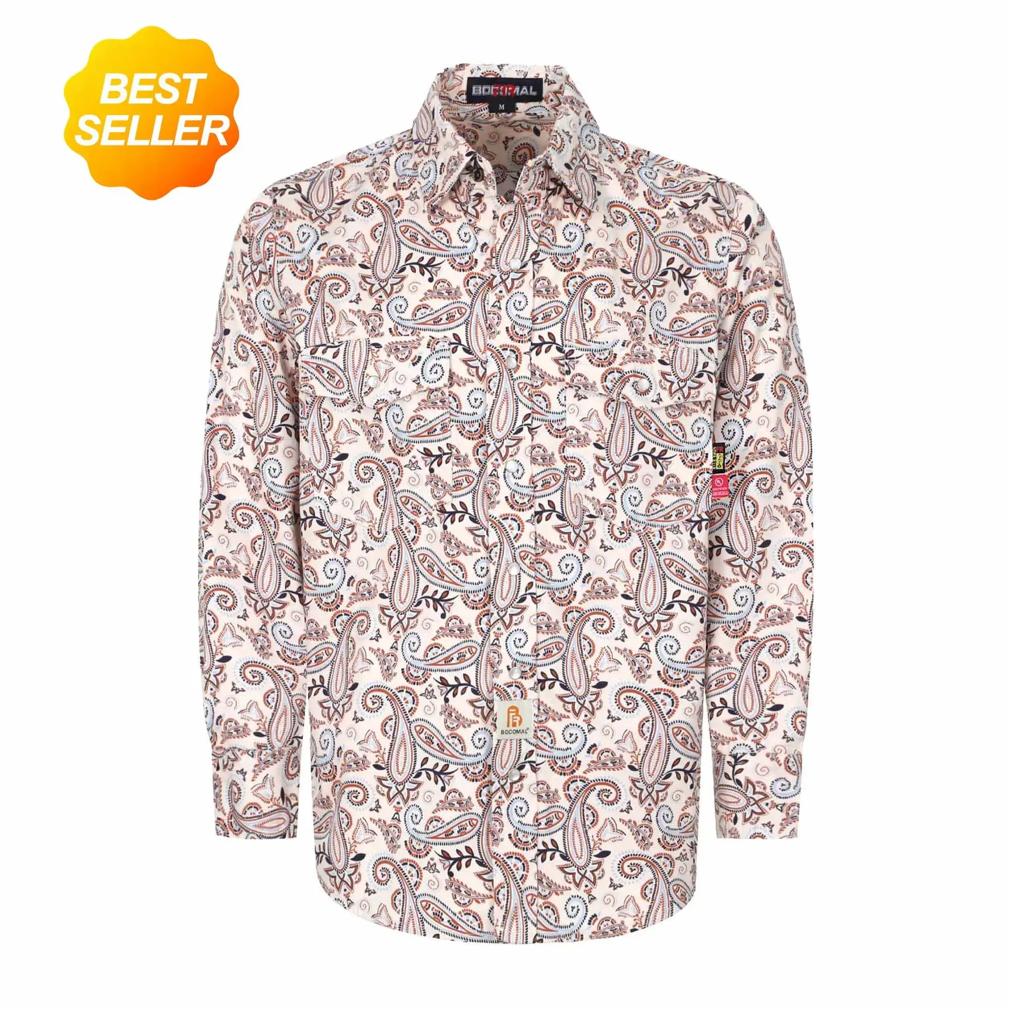 6.5 oz Lightweight Printed FR Shirts with Pearl Snap