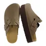 Cushionaire Loom Platform Clogs For Women | Stylish Vegan Leather Closed Toe Clogs With Adjustable Buckle and Memory Foam Cork Footbed | Classic Platform Mule Design For Everyday Indoor and Outdoor Wear