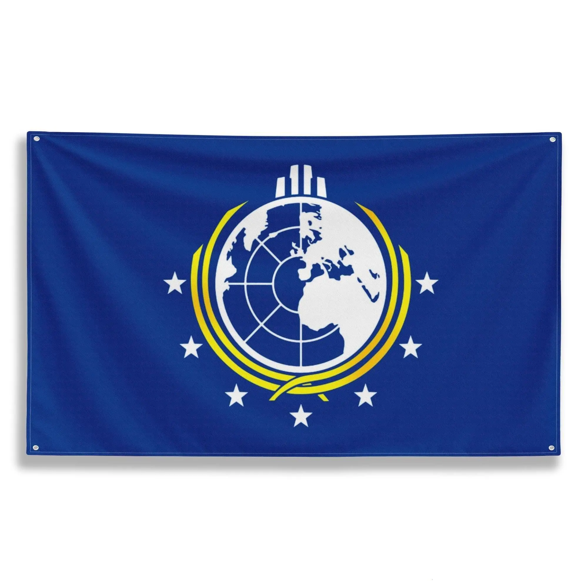 Super Earth Flag – Futuristic Planet Decor, Gaming Room or Dorm Banner