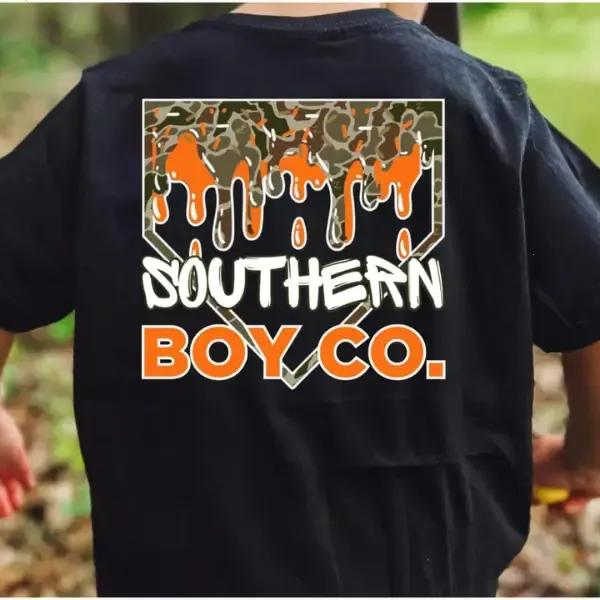 Youth & Adult Home Plate Camo Baseball Short Sleeve Boys Tee, Southern Graphic Tee for Kids & Toddler, Summer Shirt, USA-Made & Printed Apparel