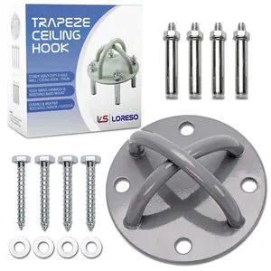 LORESO Wall Ceiling Anchor - Heavy Duty Mount Bracket for Trapeze Suspension Straps, Yoga Swings, Hammock, Boxing Punching Bags, Body Strength Gym Equipment and Battle Ropes