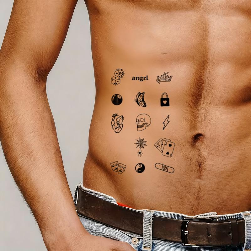 Breathable Herbal Temporary Tattoo for All-Day Comfortable Wear with Unique Designs and Versatile Styles Featuring Angel Crown Butterfly and Lock Motifs temporary tattoo sticker