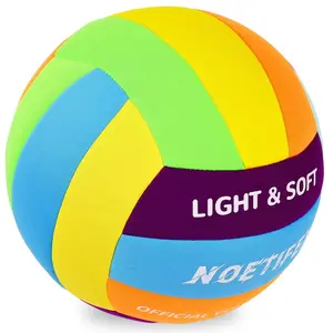 Soft Volleyball, Rainbow Lightweight Ball for Kids and Beginners, Great for Indoor Practice and Play
