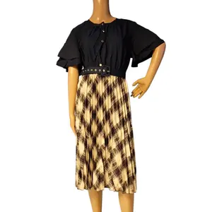 Chic Pleated Midi Dress – Elegant Belted Casual & Office Wear for Women