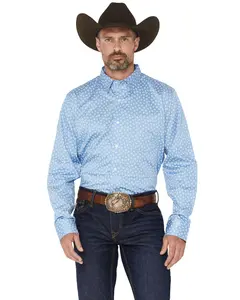 Wrangler Men's X Cody Johnson Men'S Geo Print Long Sleeve Button-Down - 112374495