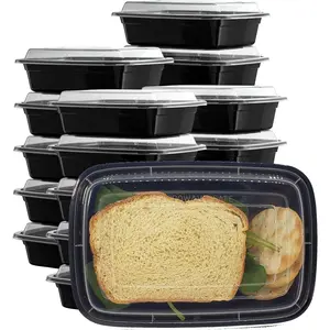 50 sets Rectangle 24oz Meal Prep Containers with  Microwavable  Container Plastic  Rectangle