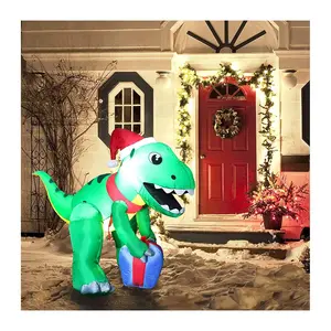 Joiedomi 5 ft Christmas Dinosaur with Hat Infla table