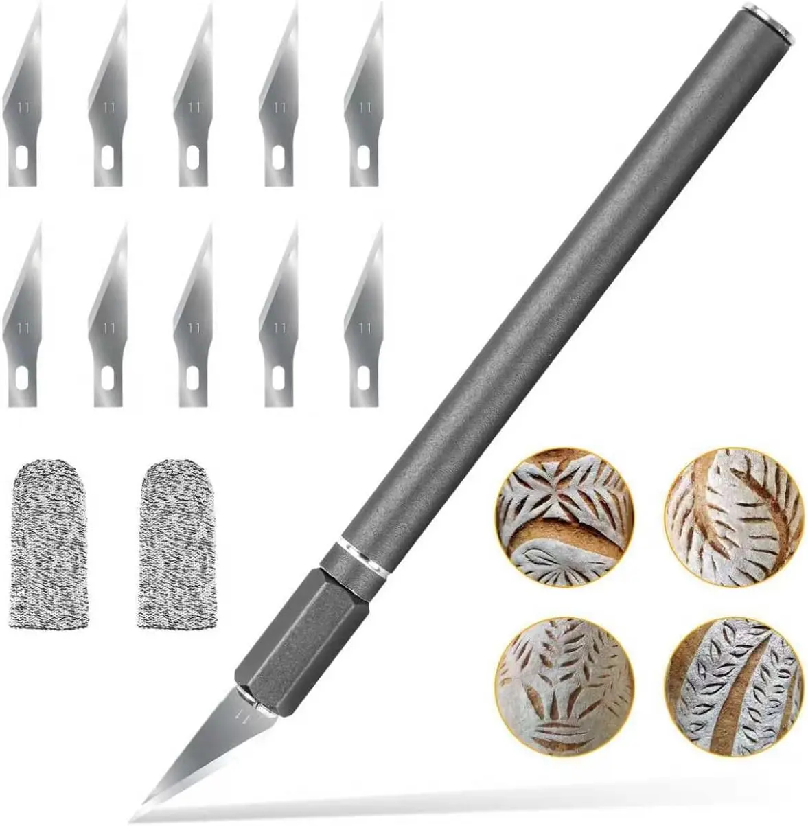 Professional Bread Scoring Knife for Artisan Bread Making sourdough Scoring Tool for bread scoring tool Safety Cover & Ergonomic Handle Bread Lame with 10 Blades