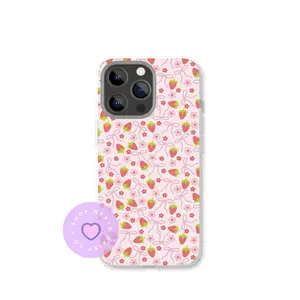 Strawberry Bows Design Clear Phone Case Insert for iPhone Models - Premium Photo Paper Material, Case Insert Only