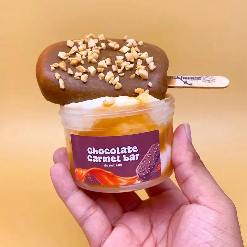 Chocolate caramel bar slime | 7oz slime | crunchy diy wax clay kit | soft butter cloud cream slime