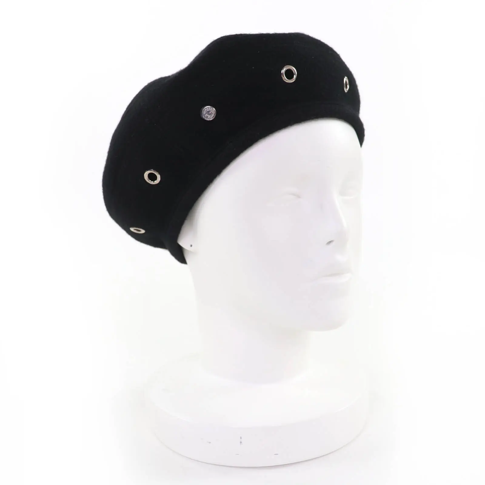 Pre-owned HERMÈS Cashmere Small Leather Goods Saint Honor Serie Metal Beret