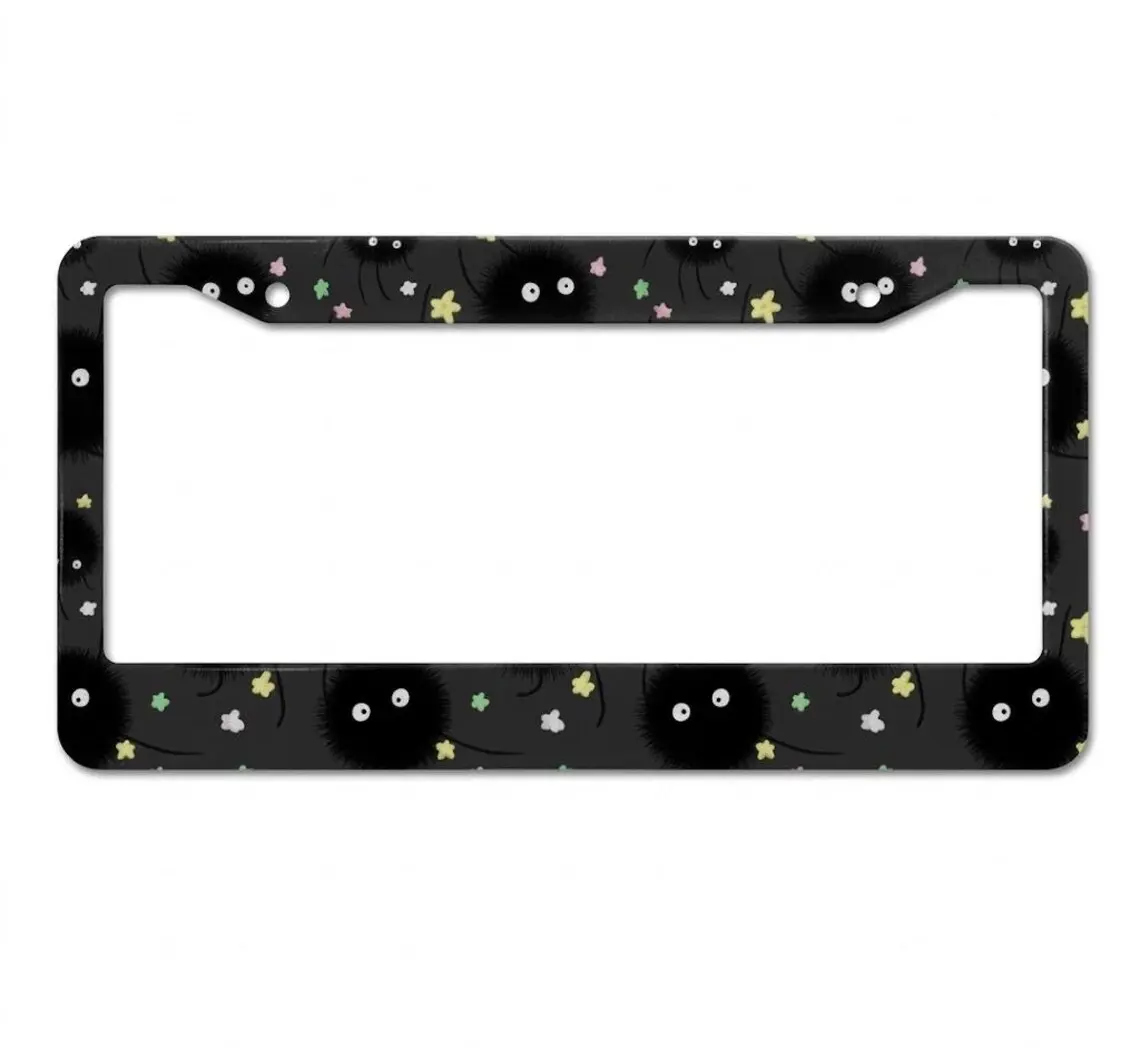 Soot Sprite License Plate Frame, Studio Ghibli Inspired Car Accessories, Cute Anime Car Tag Holder, Kawaii Auto Decor, Gift for Anime Lovers