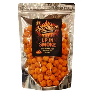 Medium/HOT Heat - UP IN SMOKE - Scorcheeze - Cheese Puffs - Smoky - Cheese Balls - Cheesy Poofs