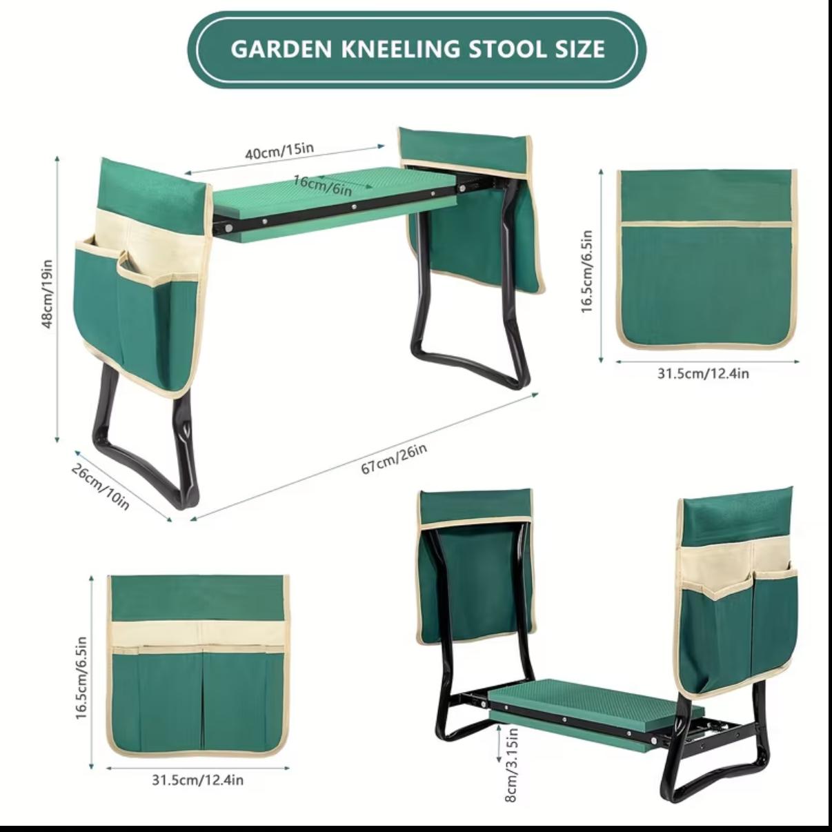 Pleasantly surprised！Upgraded Garden Kneeler and Seat with Soft Pad Foldable Stool for Gardening Heavy Duty 330 lbs Capacity Large Tool Pouches - Foam