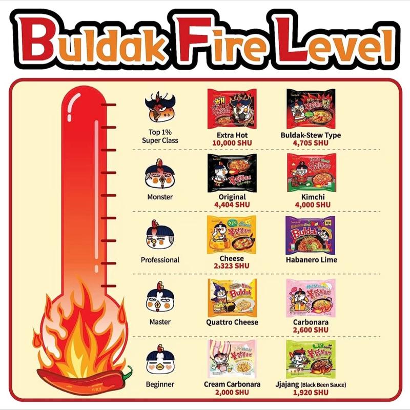 Samyang Korean Spicy Buldak Ramen Noodle Variety Pack of 5 & 10 & 14 Instant Food