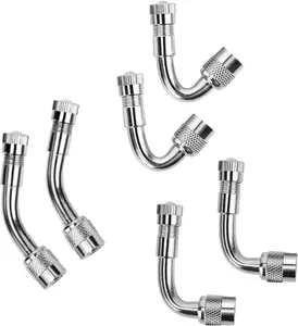 6 count 45  90  135  Metal Valve Stem Extenders, Universal Valve Stem Extensions Compatible for Dual Wheels Passenger , , RV, , Bicycles,