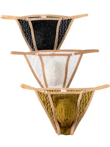 Men's Triangle Underwear Set, Low Waist Ultra-Thin Breathable Ice Silk Bikini Bottoms, Elastic Trendy Sports Comfort Shorts, Soft Breathable Briefs