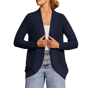 ZESICA 2025 Women’s Chunky Waffle Knit Cardigan – Long Sleeve Open Front Sweater Coat, Cozy Fall/Winter Look, Halloween Outfit & Casual Workwear