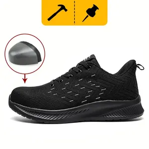Steel toe safety shoes, anti slip work shoes, breathable mesh fabric, puncture resistant, unisex, the best choice for construction sites and catering service workers, available in multiple sizes