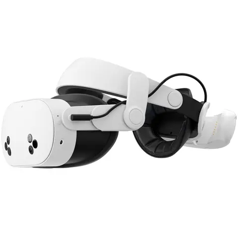 ANNAPRO A3 Max Wearable Battery Head Strap for Meta Quest 3/Quest 3S, 20W Fast Charging 10800mAh Magnetic Battery with Button, Durable, Ultimate Comfort, Extended Playtime, VR Stock Accessory, White