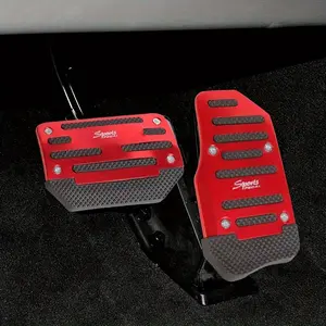 Car Accelerator Brake Pedal Set, Anti-slip Aluminum Car Pedal Cover, Universal Car Interior Accessories for Automatic Transmission