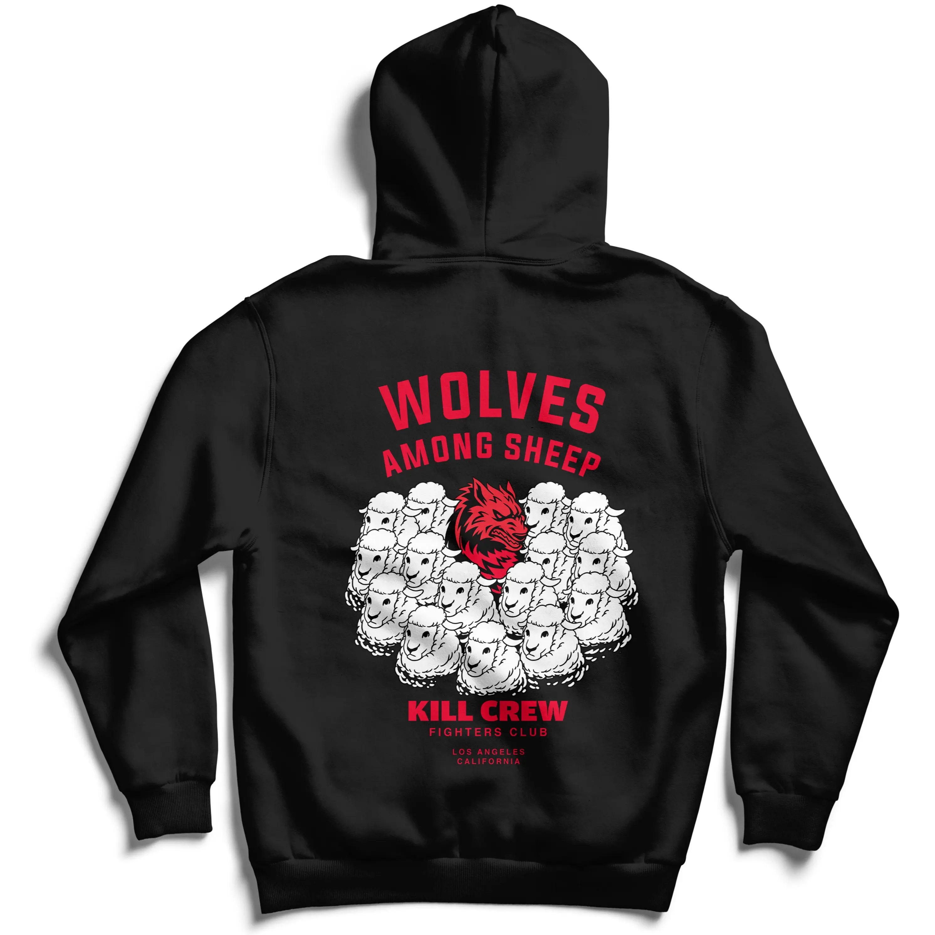 Kill Crew Wolf Hoodie - Men's Casual Pullover Tops, Cotton-Polyester Fabric, Soft Fitted Long Sleeves, Stylish Design, Style