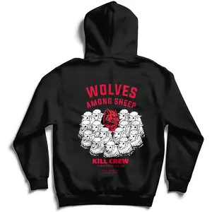 Kill Crew Wolf Hoodies Cotton Fitted Sleeve Fabrics Fits Polyester Soft Sweatshirts
