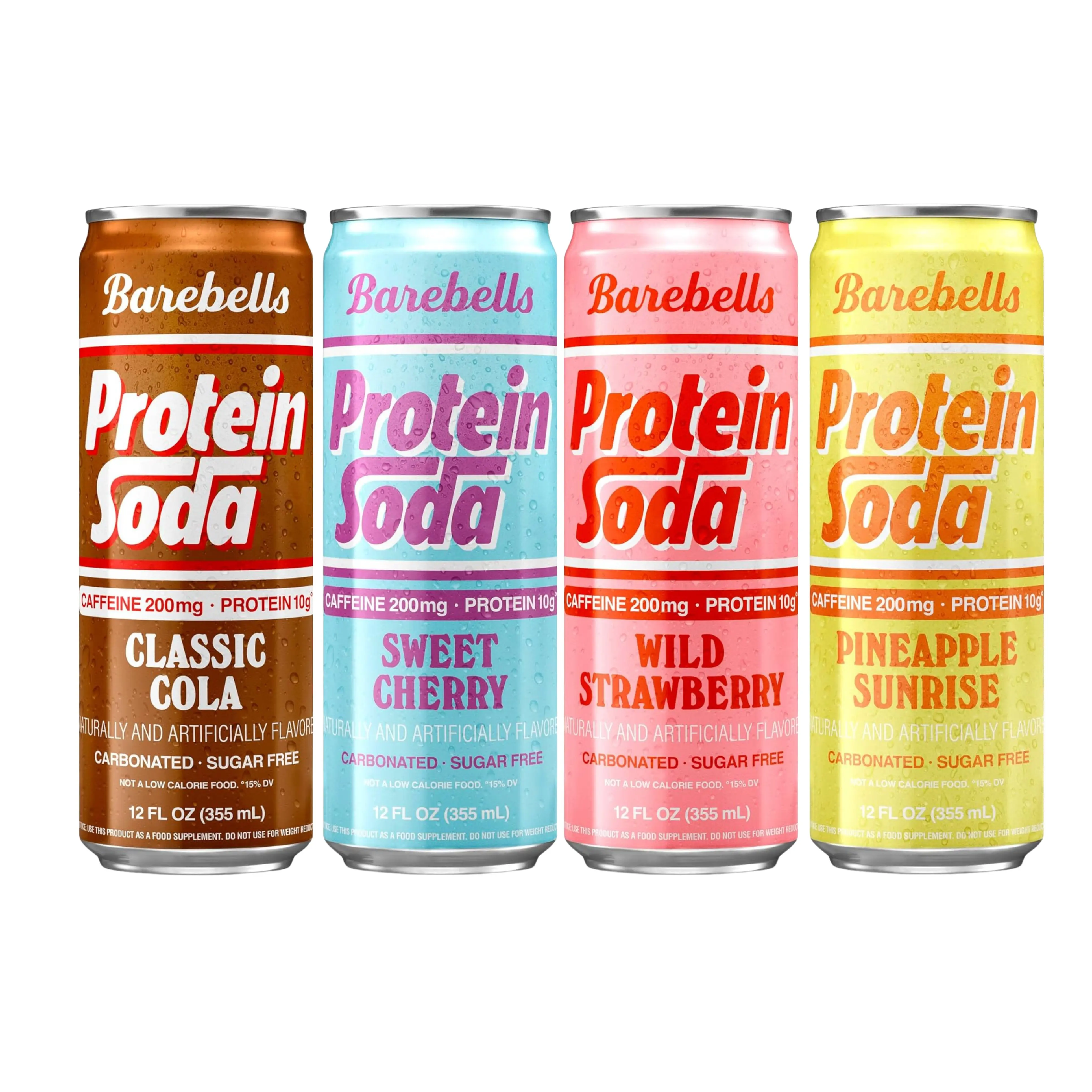 Barebells Protein Soda Sugar Free 10g Protein 200mg Caffeine B Vitamins Sparkling Energy Drink Ready to Drink 12 Fl Oz