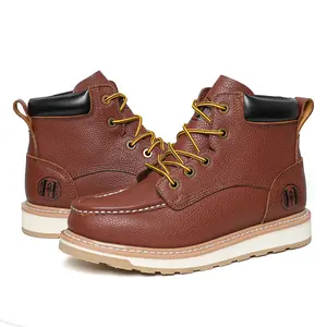 Soft Toe Brunt Work Boots EH Protection  Non-Slip Durable & Breathable VCK3036D Rubber Leather boots for men work boots